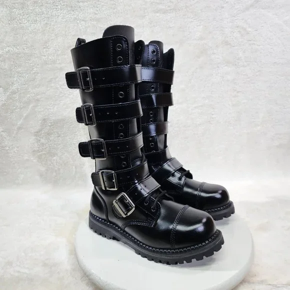 DEMONIA RIOT-18BK 18 Eyelet Unisex Steel Toe Knee Boot DEMONIA  main image 2